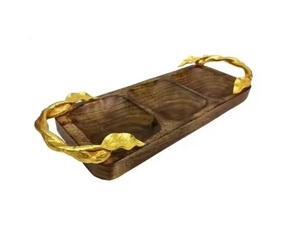 Direct Factory Supply Large Rectangular Wooden Serving <b>Tray</b> with Metal Handles Multipurpose <b>Kitchen</b> <b>Trays</b> Food Decorative <b>Trays</b> - Product Image 4
