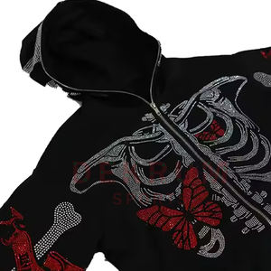 Nueva llegada de sudaderas con capucha para hombre con diamantes de imitación High Street Style tela cómoda de secado rápido para el invierno salida directa de fábrica - Product Image 2