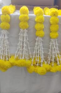 Juego de decoración Haldi, guirnaldas de caléndula con lirio para decoración de poste, decoración Pooja y ceremonias de boda, decoración Haldi Mehndi - Product Image 4