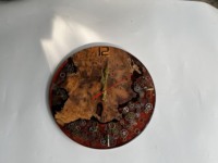 Jam Dinding Kayu Epoxy Ukiran Seni Rakyat Heksagonal Ramah Lingkungan, Produk Terlaris 2025 untuk Dekorasi Rumah dari Vietnam untuk Grosir