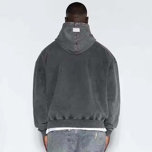 Meilleure vente sweats à capuche hommes poids lourd haute qualité pull surdimensionné 100% coton français éponge coton tricoté sweats à capuche lavage à l'acide - Product Image 4