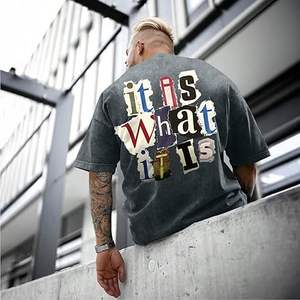 Camisetas OEM Acid Wash 2025 Custom Fit Streetwear estilo ligero transpirable tela para marcas y etiquetas privadas - Product Image 2