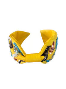 Serre-tête en tissu perlé fait main avec motif abstrait artistique, broderie, perles et sequins, accessoire capillaire indien 2026 - Product Image 2