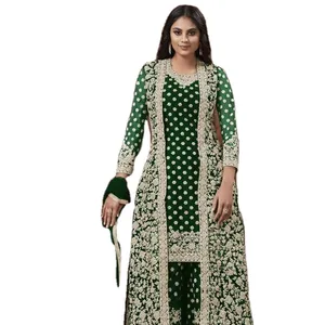 Dài cổ salwar phù hợp với thiết kế Ấn Độ elektrikli araba lụa Saree aline giản dị Dresses Pakistan salwar kameez sarees Ấn Độ