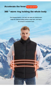 Veste polaire d'hiver pour hommes grande taille 100% polyester sans manches col montant fermeture à glissière pleine longueur logo personnalisé à capuche vente en gros - Product Image 6