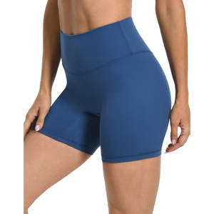 Short de sport taille haute pour femme 6 "Short de yoga sans couture avant Short de motard de course à pied - Product Image 5