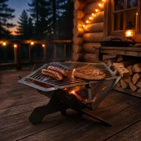 Grille de barbecue portable moyenne pliable au charbon de bois pour camping, pique-nique et extérieur – Vente en gros