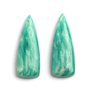 Venta del Día de la madre Piedra preciosa de amazonita de excelente calidad 10X30 MM Suave largo Trillón Cabujón Piedra preciosa suelta para hacer pendientes de oro - Product Image 2