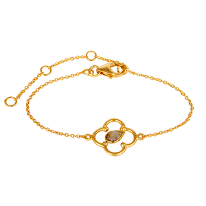 Flower Design Golden Rutile <b>Gemstone</b> <b>Bracelet</b> Indian Gold Plated Sterling Silver Chain <b>Bracelet</b> Jewelry Manufacturer - Product Image 4