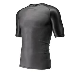 Protection contre les éruptions cutanées à manches courtes pour hommes, entraînement de compression à séchage rapide, vêtements de combat pour MMA Jiu-Jitsu, protection solaire longue durée - Product Image 3
