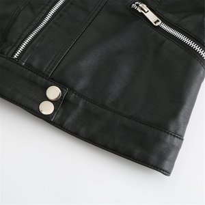 Veste en cuir véritable pour femmes Haute qualité, respirante, coupe-vent, teinte unie, décontractée, fermeture à glissière, hiver Veste en cuir durable - Product Image 3