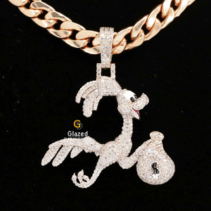 VVs claridad redondo corte brillante Moissanite diamantes 925 plata esterlina personalizado dibujos animados colgante chapado en oro helado estilo Hip Hop - Product Image 4