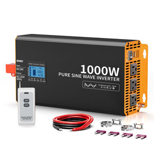 Inversor de Corriente de Onda Sinusoidal Pura de 1000W, 12V a 110V, Inversor para Auto de 24V, Enchufe Estadounidense con Control Remoto - Product Image 2