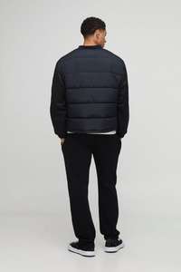 Hommes Noir Matelassé Puffer Bomber Manteau Léger Chaud Veste D'hiver Casual Coupe-Vent Streetwear Survêtement De Mode - Product Image 2