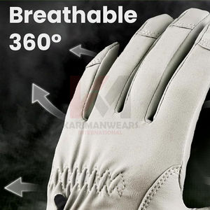 Gants de golf en cuir antidérapants pour hommes et femmes, respirants, en peau de mouton, adhérence douce, gants de golf personnalisés blancs, logo personnalisé - Product Image 4