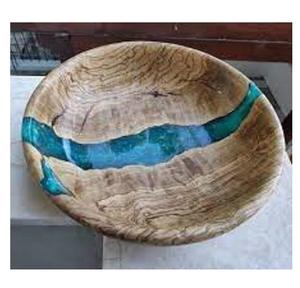 Bol époxy rond en bois de haute qualité avec ensemble de service de cuisine et de table imprimé en émail - Product Image 2