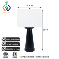Lampe de chevet noire en forme de cône Hampton Kinetic/Scenic pour chambre d'hôtel, fabriquée par le fabricant d'armoires de nuit pour hôtels