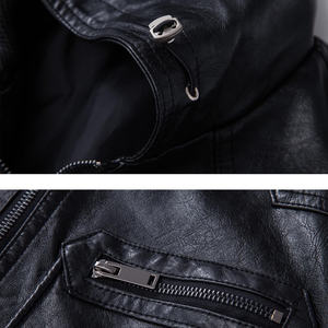 2024 personnalisé hommes en cuir véritable motard moto gilet épais hiver tricoté gilet avec poche décoration grande taille - Product Image 6