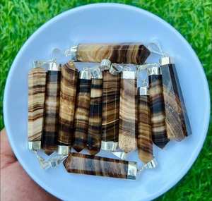 Collier pendentif en calcite au chocolat en argent sterling 925 fait à la main de superbes bijoux en cristal vintage pour usage personnel ou cadeaux - Product Image 1