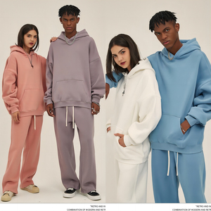 Wholesale Heavyweight 100% Cotton Oversized <b>Hoodie</b> Thick Fleece Sweatshirt Loose Plush Winter Fashion No <b>String</b> <b>Hoodie</b> Digital - Product Image 2