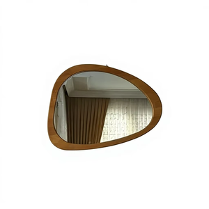 KALATRI Handmade Lightweight Decorative Wooden Eco-Friendly Art Deco Round Wall Vanity <b>Mirror</b> with Wooden <b>Frame</b> From Haryana - Product Image 1