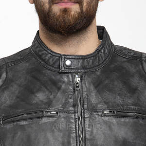 แจ็กเก็ตหนังสำหรับผู้ชายเสื้อแจ็กเก็ตหนังสำหรับผู้ชายเสื้อแจ็กเก็ตหนังสไตล์2025ออกแบบโลโก้ได้ตามต้องการ - Product Image 5