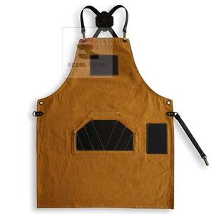 Tabliers de salon de barbier professionnels avec lanières en cuir tabliers de coupe de cheveux personnalisés - Product Image 3