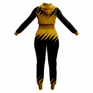 Ropa deportiva de invierno para mujer con estilo personalizable, Top corto, chándal, tendencias estampadas - Product Image 2