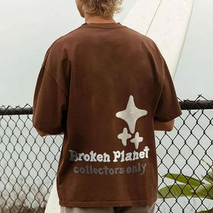 Camiseta con estampado de abullonado de estilo único Camiseta con estampado de abullonado de ropa de calle más vendida Precio al por mayor Camisetas con estampado de abullonado para hombre - Product Image 6