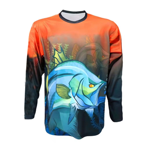 Sublimación Impresión Secado rápido Poliéster Rendimiento Multy color Pesca Jersey Venta a granel Cantidad 2024 - Product Image 3