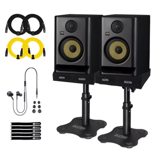 Nouveaux moniteurs de studio actifs KRK Rokitt RP5 G5 de 5 pouces avec supports de bureau XLR - Product Image 3