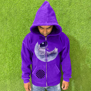 Custom Heavy Vintage Drop Shoulder Boxy Fit Sudaderas con cremallera Hombres Térmica Manga larga French Terry Zip up Sudadera con capucha y sudaderas - Product Image 1