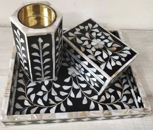 Juego de madre perla Bakhoor con caja de bandeja de trabajo Mopinlay y juego de quemador de incienso para regalos de Ramadán decoración del hogar India - Product Image 6