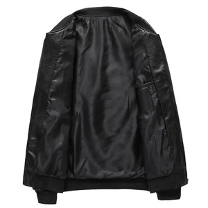 Chaqueta elegante de piel sintética para hombre, cuello alto suave y cálido con bolsillos con cremallera, chaqueta de ajuste Regular para hombre, envío DDP - Product Image 4