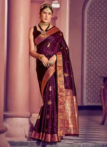 Vêtements de Festival de mariage, sari de mariée en soie, fournisseur indien disponible au prix de gros, dernière broderie sarat - Product Image 2