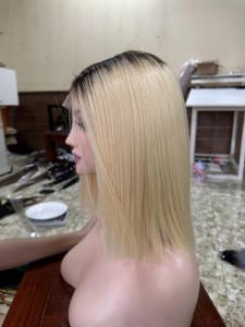 Bone Straight Vietnamese Wigs Blonde Dark Root Hair Extensions Super Double Drawn Wig Natural Unprocessed Virgin Human Hair Wig - Product Image 2
