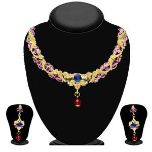 Soha Fashion Luxury Bridal and Fine Jewelry Set Multicolor Kundan Drop Necklace con chapado en oro de 24K - Product Image 1