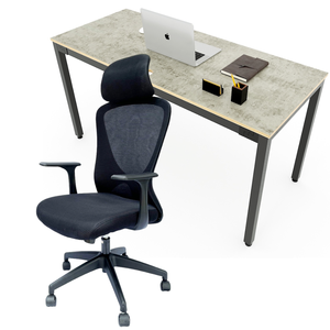CB68172 Minimalist Modern Design Ergonomic <b>Computer</b> Table 140x60cm <b>Desk</b> Swivel Base Combo with Headrest for Office Bedroom Use - Product Image 1