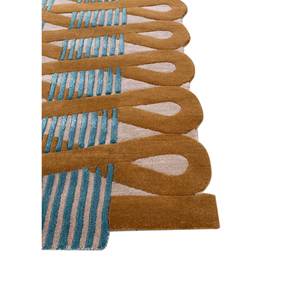 Jaipur Wunderkammer Beige & <b>Brown</b> Handmade Geometric <b>Wool</b> & Viscose Rug 9x12 Rectangle for Home or Hallway for Teens-Top-115 - Product Image 4