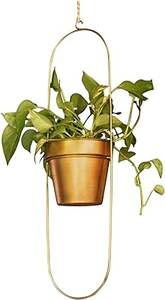 กระถางต้นไม้เคลือบทองรูปทรงเรียบง่ายกระถางต้นไม้โลหะใหม่สำหรับตกแต่งสวนเคลือบทอง - Product Image 2