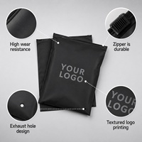 Sacs d'Emballage en Plastique Ziplock Noir Givré à Fermeture Éclair Fabriqués sur Mesure pour Vêtements avec Logo Personnalisé