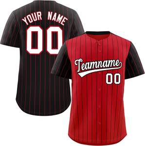Camiseta de béisbol personalizada con botones, camiseta de softbol, aparejos sublimados, sarga, nombre, número, bordado, equipo, malla, secado rápido, jóvenes - Product Image 6