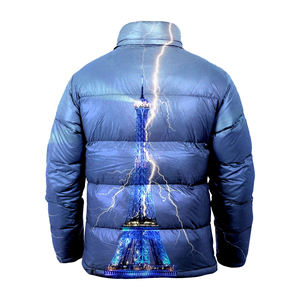 Chaqueta acolchada de poliéster de alta calidad para hombre, abrigos con estampado de logotipo personalizado de talla grande de fabricante, chaqueta acolchada de invierno personalizada con logotipo personalizado - Product Image 5