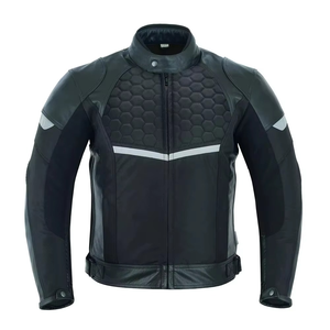 Vestes en simili cuir élégantes pour hommes, blouson de motard, veste de motard avec fermeture éclair asymétrique, col et ceinture pour une allure audacieuse - Product Image 1