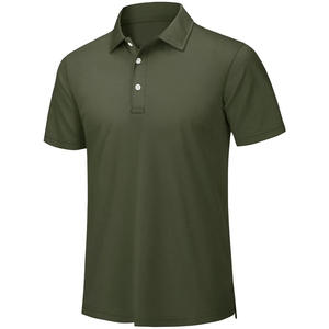 100% Polo en polyester pour hommes Polos blancs unis de haute qualité Polo de golf brodé à manches courtes personnalisé - Product Image 1