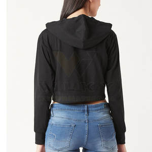 Pull à capuche court à manches longues pour femme, haut de haute qualité, vente en gros - Product Image 3