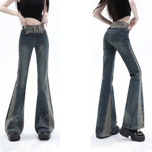 Pantalones transpirables de algodón 100% para mujer, nuevos pantalones informales de diseño elegante, pantalones vaqueros acampanados personalizados de calidad superior - Product Image 4