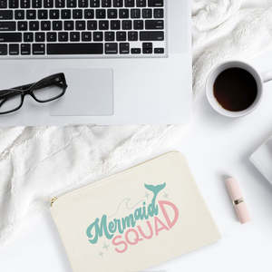 กระเป๋าเครื่องสำอางผ้าแคนวาสลายเมอร์เมด สควอด รักษ์โลก พกพาสะดวก พร้อมลายตัวอักษรน่ารัก สำหรับจัดระเบียบเครื่องสำอางของคุณ - Product Image 4