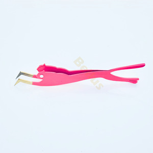 Pince à épiler de conception léopard de qualité supérieure Anti-corrosion polonais outils d'extension de cils en acier inoxydable pointe variété marque personnalisée prête - Product Image 4