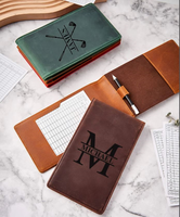 Porta Tarjetas de Puntuación de Golf de Cuero Genuino de Grano Completo, Personalizado, de Alta Calidad, Impermeable, Estilo Inglés, Ligero, Unisex, para Distancias Largas